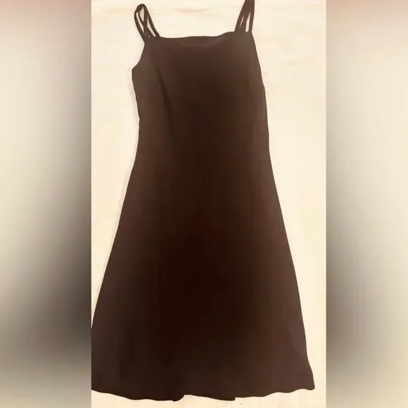 Jones Wear Black Slip Dress Midi Minimalist Size 8 - Picture 5 of 7